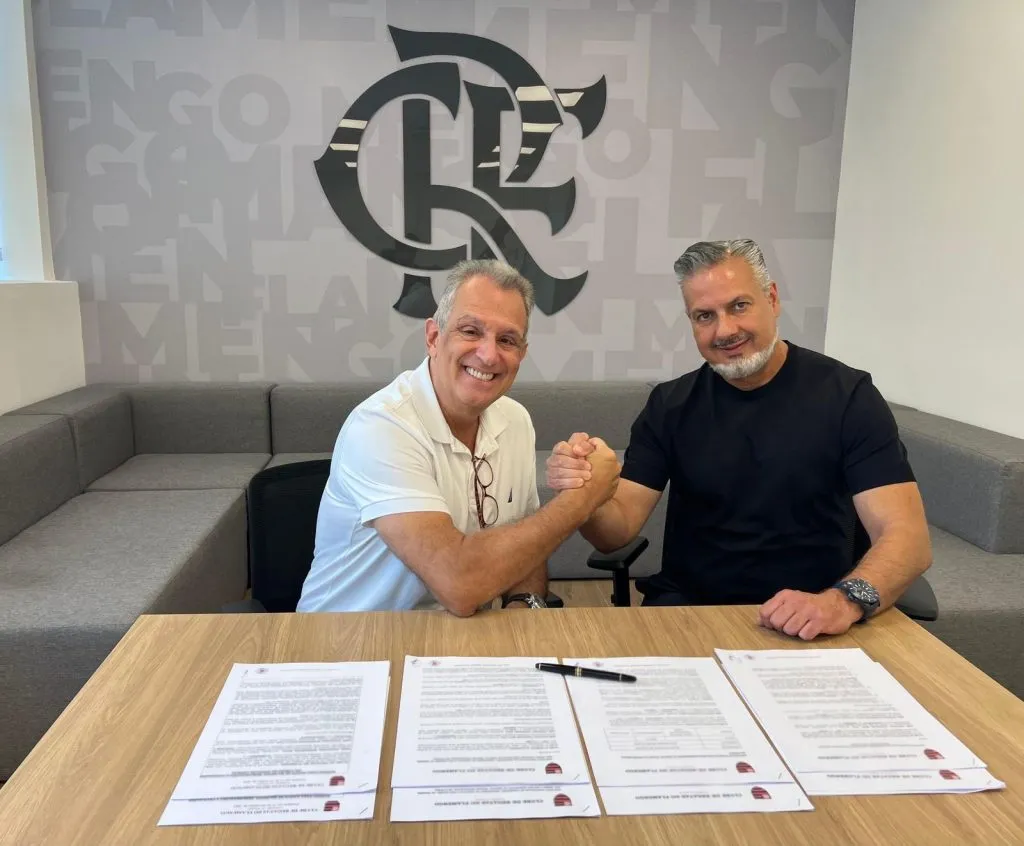 BAP e Boto no CT do Flamengo/ Foto: Flamengo