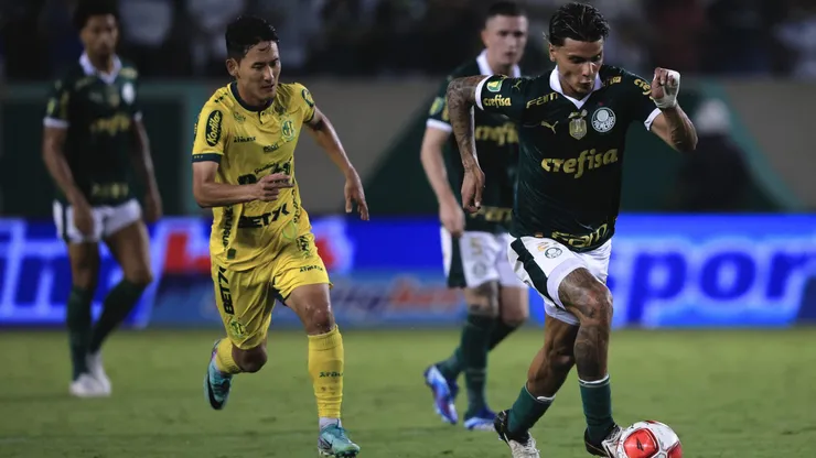 Richard Rios jogador do Palmeiras durante partida contra o Mirassol em 2024. Foto: Ettore Chiereguini/AGIF
