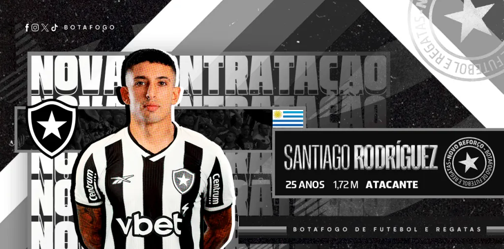 Botafogo anunciou Santiago Rodríguez. Foto: Divulgação/Botafogo