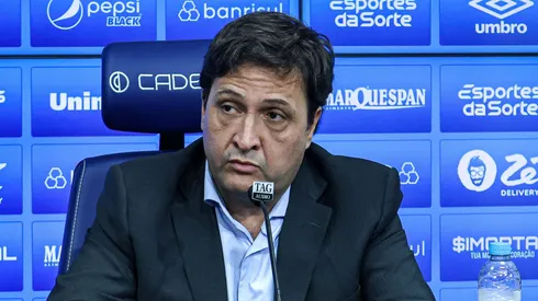 RS - PORTO ALEGRE - 29/06/2023 - GREMIO, COLETIVA DO PRESIDENTE ALBERTO GUERRA - Alberto Guerra presidente do Gremio durante em coletiva de imprensa realizada no CT Luiz Carvalho. Foto: Maxi Franzoi/AGIF