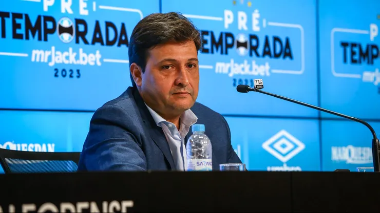Alberto Guerra dá entrevista. Foto: Grêmio