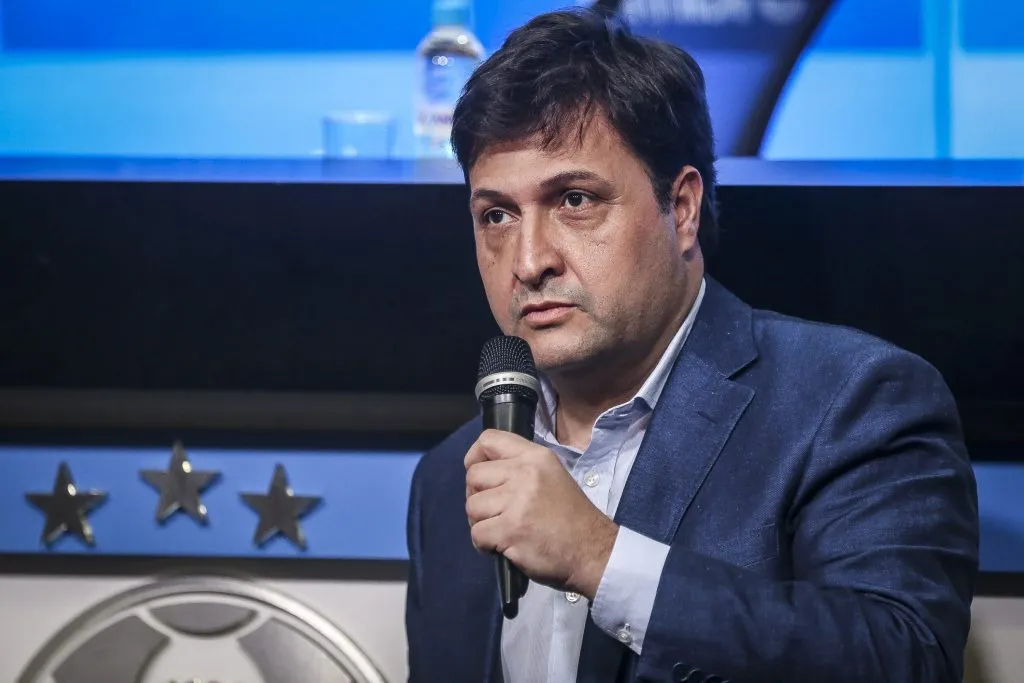 Alberto Guerra presidente do Gremio durante em coletiva de imprensa realizada no Arena do Gremio. Foto: Fernando Alves/AGIF