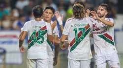 Elenco do Fluminense entrou em campo usando o uniforme de jogo com o novo patrocinador nos números das camisas campeonato Copa Do Brasil 2025.