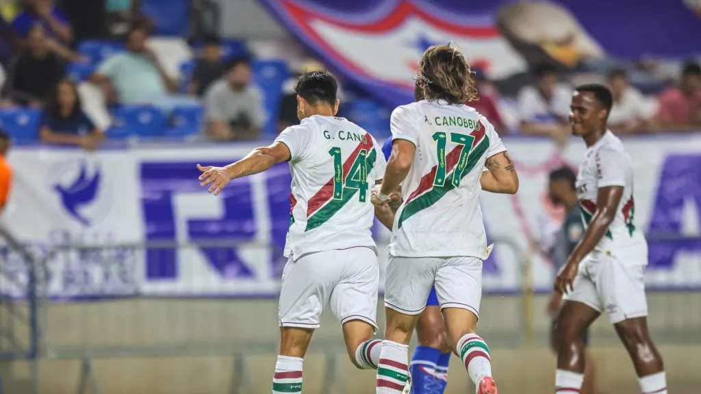 German Cano comemora seu gol durante partida contra o Aguia de Maraba no estadio Mangueirao pelo campeonato Copa Do Brasil 2025. Foto: Fernando Torres/AGIF