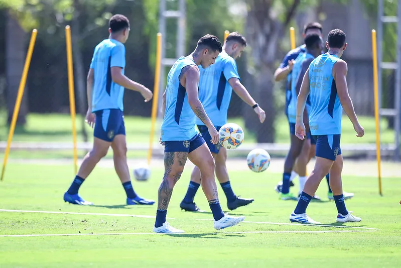 Grêmio realiza treino visando volta da semifinal do Gauchão. Foto: Lucas Uebel/Grêmio FBPA