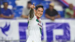 Cano comemora seu gol durante partida contra o Águia de Marabá.