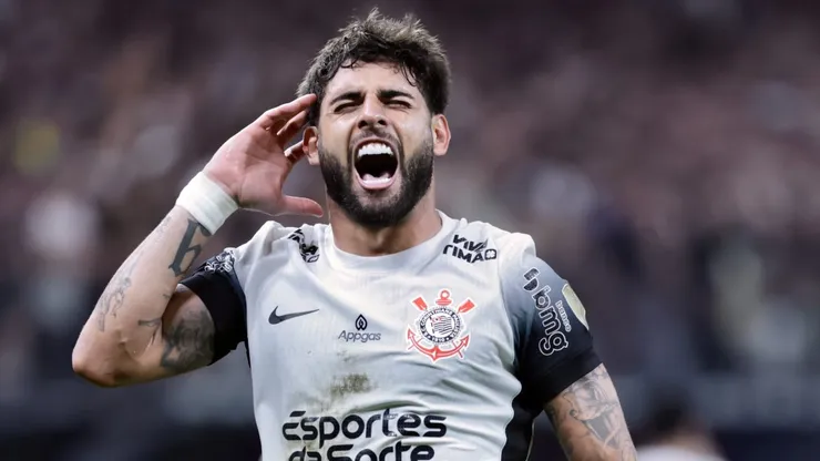 SP - SAO PAULO - 26/02/2025 - COPA LIBERTADORES 2025, CORINTHIANS X UNIVERSIDAD CENTRAL - Yuri Alberto jogador do Corinthians comemora seu gol durante partida contra o Universidad Central no estadio Arena Corinthians pelo campeonato Copa Libertadores 2025. Foto: Marcello Zambrana/AGIF