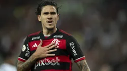 Pedro, jogador do Flamengo, comemora seu gol durante partida contra o Cruzeiro no estadio Maracana pelo campeonato Brasileiro A 2024. Foto: Jorge Rodrigues/AGIF