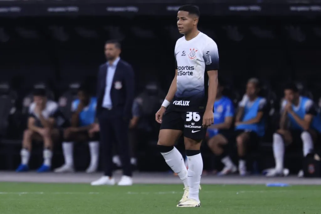 SP – SAO PAULO – 04/08/2024 – BRASILEIRO A 2024, CORINTHIANS X JUVENTUDE – Wesley jogador do Corinthians durante partida contra o Juventude no estadio Arena Corinthians pelo campeonato Brasileiro A 2024. Foto: Marcello Zambrana/AGIF
