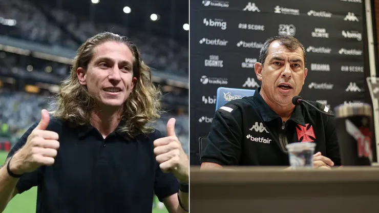 Filipe Luís, treinador do Flamengo, e Fábio Carille, comandante do Vasco. Fotos: Gilvan de Souza/Flamengo e Matheus Lima/Vasco.
