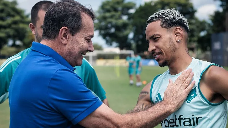 Matheus Pereira e Pedrinho no Cruzeiro. Foto: Gustavo Aleixo/Cruzeiro