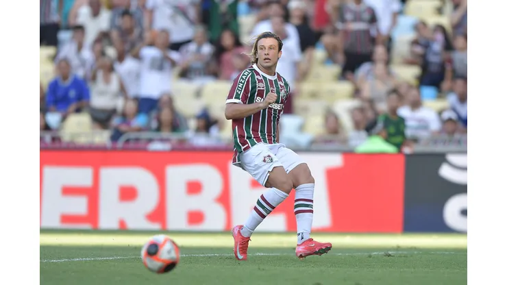 Canobbio jogador do Fluminense durante partida contra o Nova Iguaçu no estádio Maracanã pelo campeonato Carioca 2025. Foto: Thiago Ribeiro/AGIF