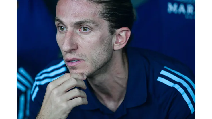 Filipe Luís técnico do Flamengo durante partida contra o Botafogo no estádio Maracanã pelo campeonato Carioca 2025. Foto: Thiago Ribeiro/AGIF