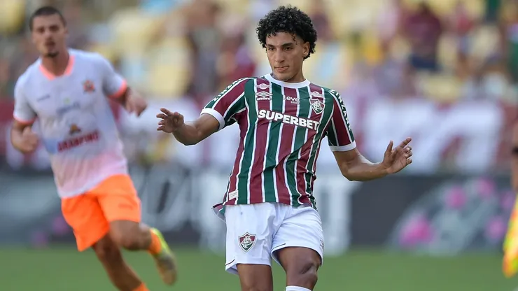 Gabriel Fuentes jogador do Fluminense durante partida contra o Nova Iguaçu no estádio Maracanã pelo campeonato Carioca 2025.