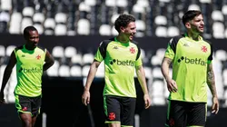 Loide, Nuno e Garré treinam com o restante do elenco vascaíno. Foto: Matheus Lima/Vasco da Gama.