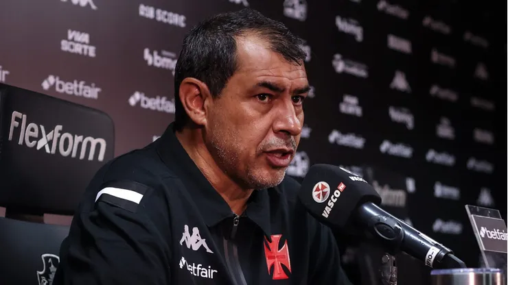 Fábio Carille durante coletiva após a partida contra o Maricá, em São Januário. Foto: Dikran Sahagian/CRVG