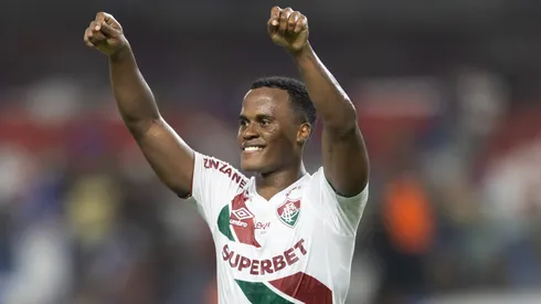 Jhon Arias jogador do Fluminense comemora seu gol durante partida contra o Fluminense no estádio Mangueirão pelo campeonato Copa Do Brasil 2025. Foto: Talita Gouvêa/AGIF