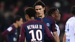 Neymar e Cavani jogando juntos pelo PSG. Foto: Getty Images