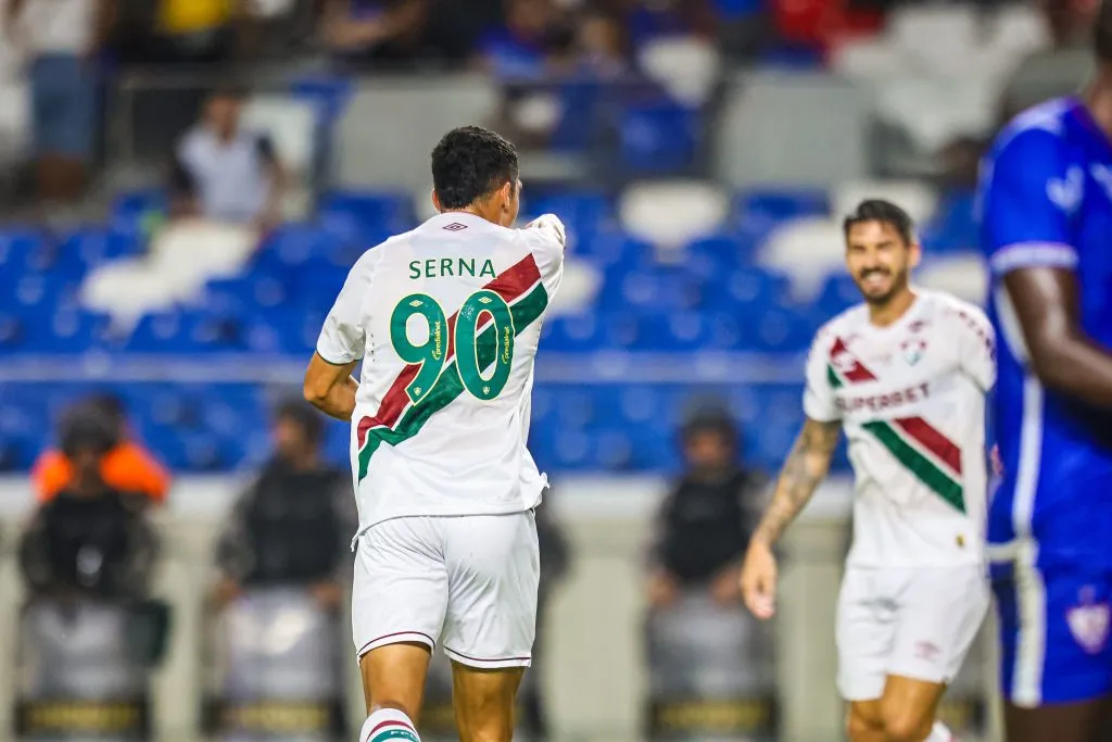 PA – BELEM – 26/02/2025 – COPA DO BRASIL 2025, AGUIA DE MARABA X FLUMINENSE – Serna jogador do Fluminense comemora seu gol durante partida contra o Aguia de Maraba no estadio Mangueirao pelo campeonato Copa Do Brasil 2025. Foto: Fernando Torres/AGIF