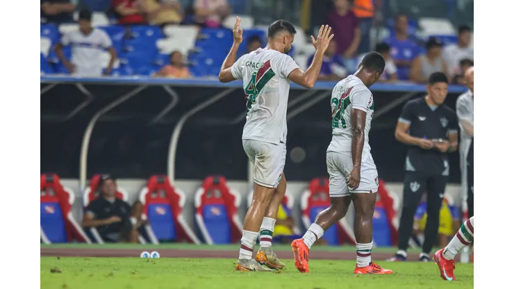 Ignácio jogador do Fluminense comemora seu gol durante partida contra o Águia de Marabá no estádio Mangueirão pelo campeonato Copa Do Brasil 2025. Foto: Fernando Torres/AGIF