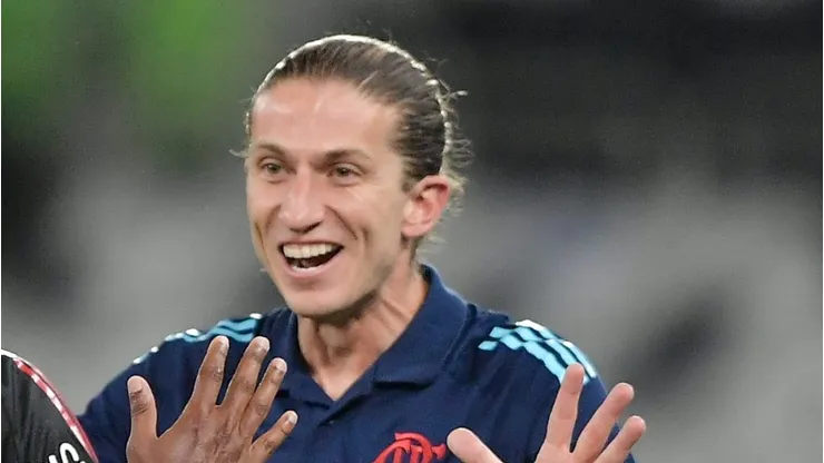 Filipe Luís durante jogo do Mengão contra o Vasco.