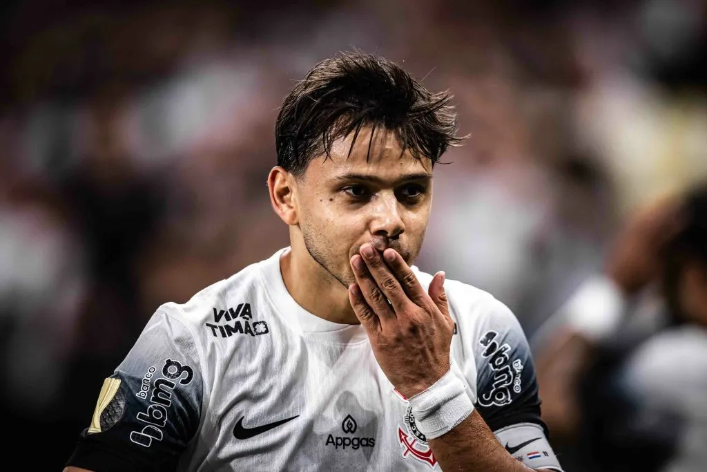 Romero comemorando gol pelo Corinthians diante do Mirassol pelo Campeonato Paulista 2025. Foto: Leonardo Lima/AGIF