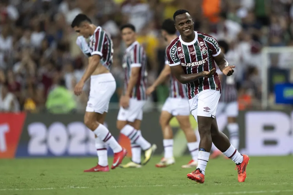Arias comemora seu gol pelo Fluminense. Foto: Jorge Rodrigues/AGIF