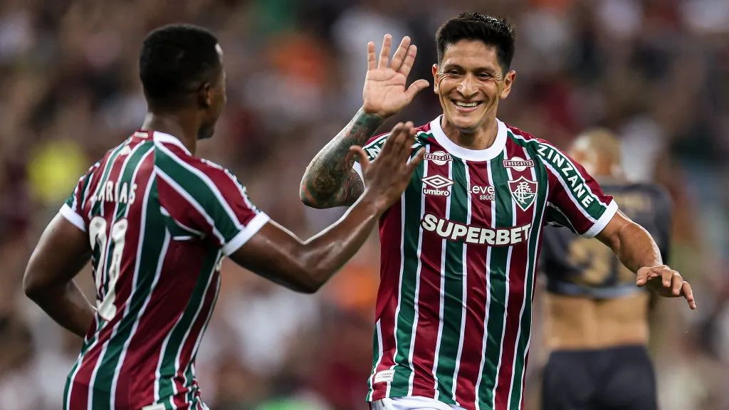Cano comemora um dos seus gols na temporada. Foto: Marcelo Gonçalves/Fluminense.