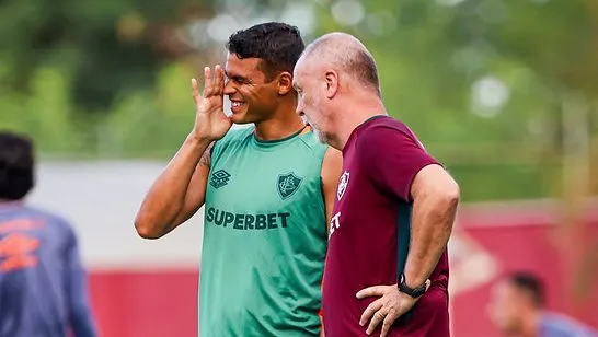 Thiago Silva e Mano Menezes. Foto: Marina garcia// Fluminense fc