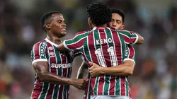 Jogadores do Fluminense comemoram mais um gol sobre o Volta Redonda. Foto: Marcelo Gonçalves/Fluminense.