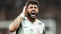 Yuri Alberto comemorando gol durante partida entre Corinthians e Universidad Central-VEN, pela Libertadores, na Neo Química Arena. Foto: Alexandre Schneider