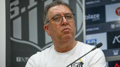 Marcelo Teixeira, presidente do Santos, na apresentação de Neymar - Foto: Reinaldo Campos - AGIF