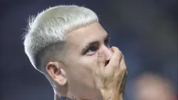 SP - SANTOS - 02/03/2025 - PAULISTA 2025, SANTOS X BRAGANTINO - Soteldo jogador do Santos lamenta durante partida contra o Bragantino no estadio Vila Belmiro pelo campeonato Paulista 2025.