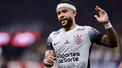 Memphis Depay, jogador do Corinthians durante partida contra o Universidad Central no estadio Arena Corinthians pelo campeonato Copa Libertadores 2025. Foto: Marcello Zambrana/AGIF