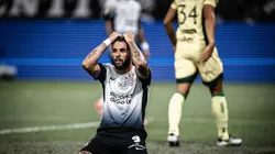 Yuri Alberto, jogador do Corinthians, lamenta durante partida contra o Mirassol no estadio Arena Corinthians pelo campeonato Paulista 2025. Foto: Leonardo Lima/AGIF
