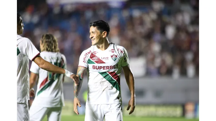 GERMAN CANO jogador do Fluminense comemora seu gol durante partida contra o Caxias no estádio Centenário pelo campeonato Copa Do Brasil 2025. Foto: Luis Felipe Amorin/AGIF