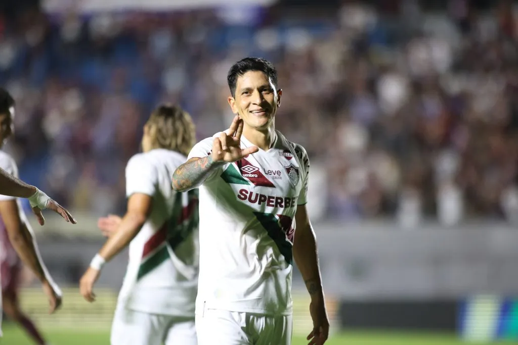 RS – CAXIAS DO SUL – 05/03/2025 – COPA DO BRASIL 2025, CAXIAS X FLUMINENSE – GERMAN CANO jogador do Fluminense comemora seu gol durante partida contra o Caxias no estadio Centenario pelo campeonato Copa Do Brasil 2025. Foto: Luis Felipe Amorin/AGIF