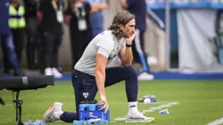 Luis Zubeldia técnico do São Paulo durante partida contra o Grêmio no estádio Arena do Grêmio pelo campeonato Brasileiro A 2024. Foto: Maxi Franzoi/AGIF
