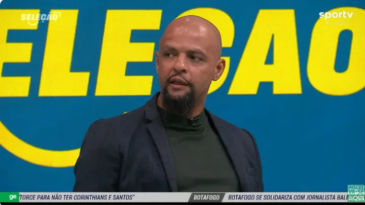 Felipe Melo comentando pelo Seleção SporTV- Foto: Reprodução/SporTV