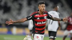 Bruno comemorando o gol marcado na ida. Foto: Thiago Ribeiro/AGIF