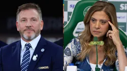 Alejandro Domínguez, presidente da Conmebol, deu satisfação a Leila no fim da tarde desta 6ª sobre caso de racismo contra jogador do Palmeiras - Fotos: Buda Mendes/Getty Images e Ettore Chiereguini/AGIF