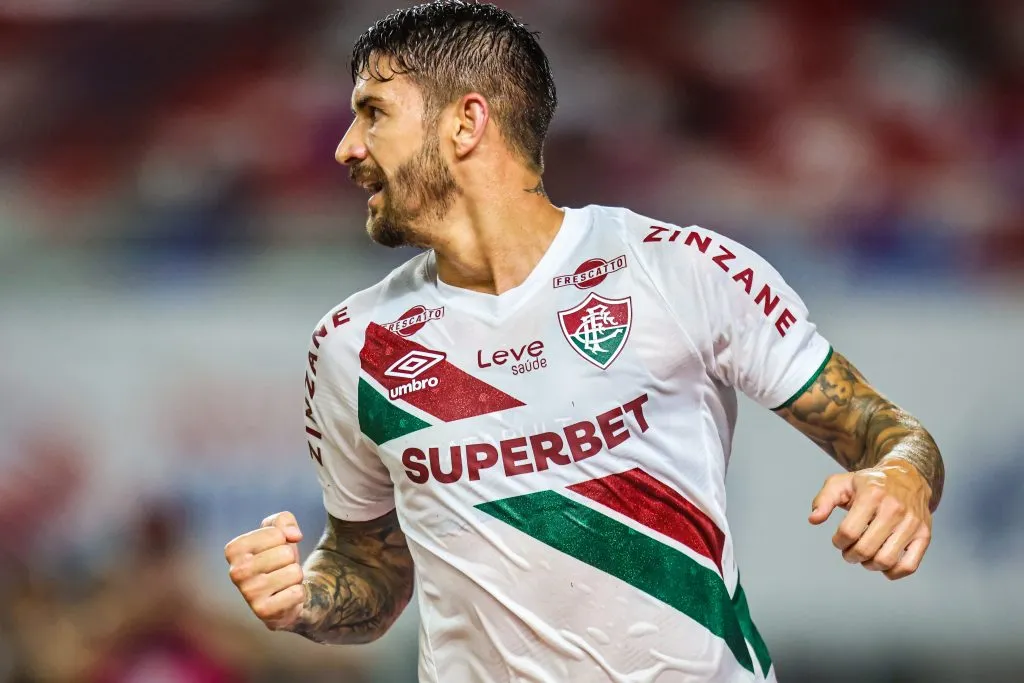 PA – BELEM – 26/02/2025 – COPA DO BRASIL 2025, AGUIA DE MARABA X FLUMINENSE – Everaldo jogador do Fluminense comemora seu gol durante partida contra o Aguia de Maraba no estadio Mangueirao pelo campeonato Copa Do Brasil 2025. Foto: Fernando Torres/AGIF