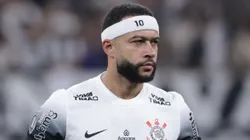 Memphis Depay jogador do Corinthians durante partida contra o Universidad Central no estádio Arena Corinthians pelo campeonato Copa Libertadores 2025. Foto: Marcello Zambrana/AGIF