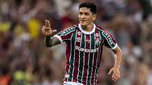 Cano comemora gol sobre o Volta Redonda, no Maracanã. Foto: Marcelo Gonçalves/Fluminense.