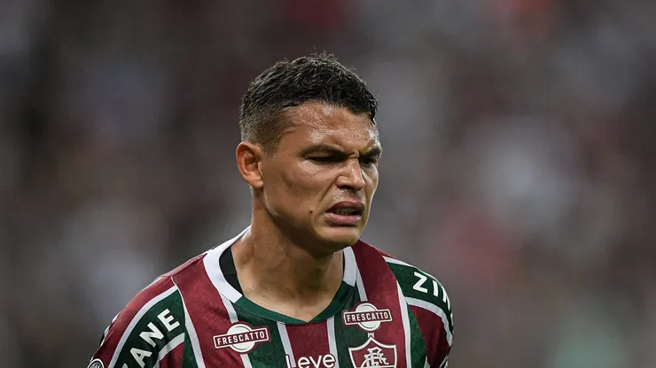 Thiago Silva jogador do Fluminense durante partida contra o Atlético-MG no estádio Maracanã pelo campeonato Copa Libertadores 2024. Foto: AGIF/AGIF
