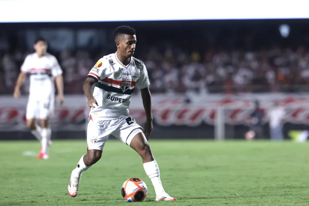 Marcos Antônio jogador do São Paulo durante partida contra o Novorizontino no estádio Morumbi pelo campeonato Paulista 2025. Foto: Marcello Zambrana/AGIF