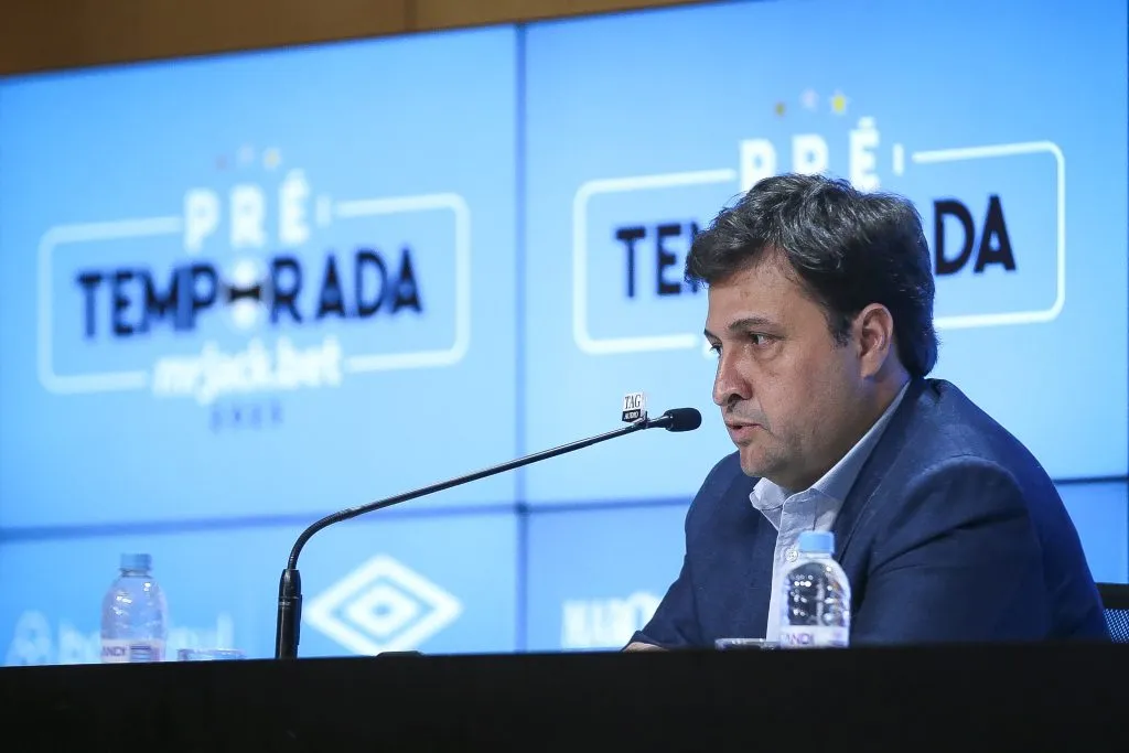RS – Porto Alegre – 08/12/2022 – GREMIO, COLETIVA DE IMPRENSA – Alberto Guerra presidente do Gremio durante em coletiva de imprensa realizada no Arena do Gremio. Foto: Fernando Alves/AGIF