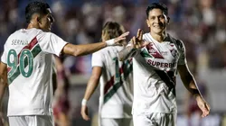 Jogadores do Fluminense comemoram gol marcado contra o Caxias, pela Copa do Brasil. Foto: Lucas Merçon/Fluminense.