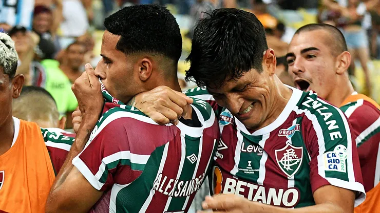 Jogadores do Fluminense comemoram gol em decisão contra o Flamengo, pelo Cariocão de 2023. Foto: Marcelo Gonçalves/Fluminense.
