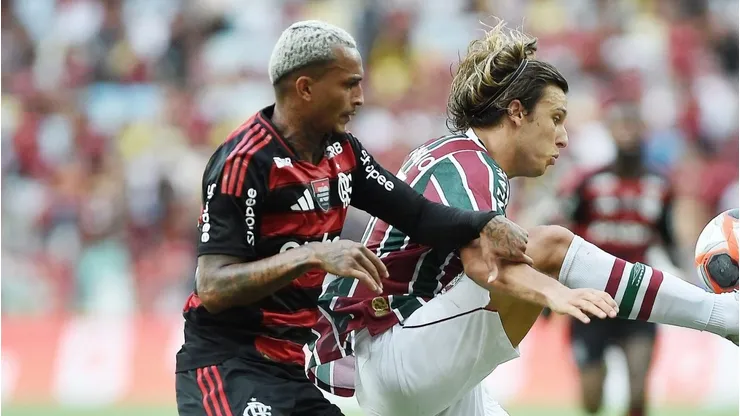 Wesley marca Cannobio em partida entre Flamengo e Fluminense pelo Cariocão. Foto: A.PAES / Alamy Stock Photo
